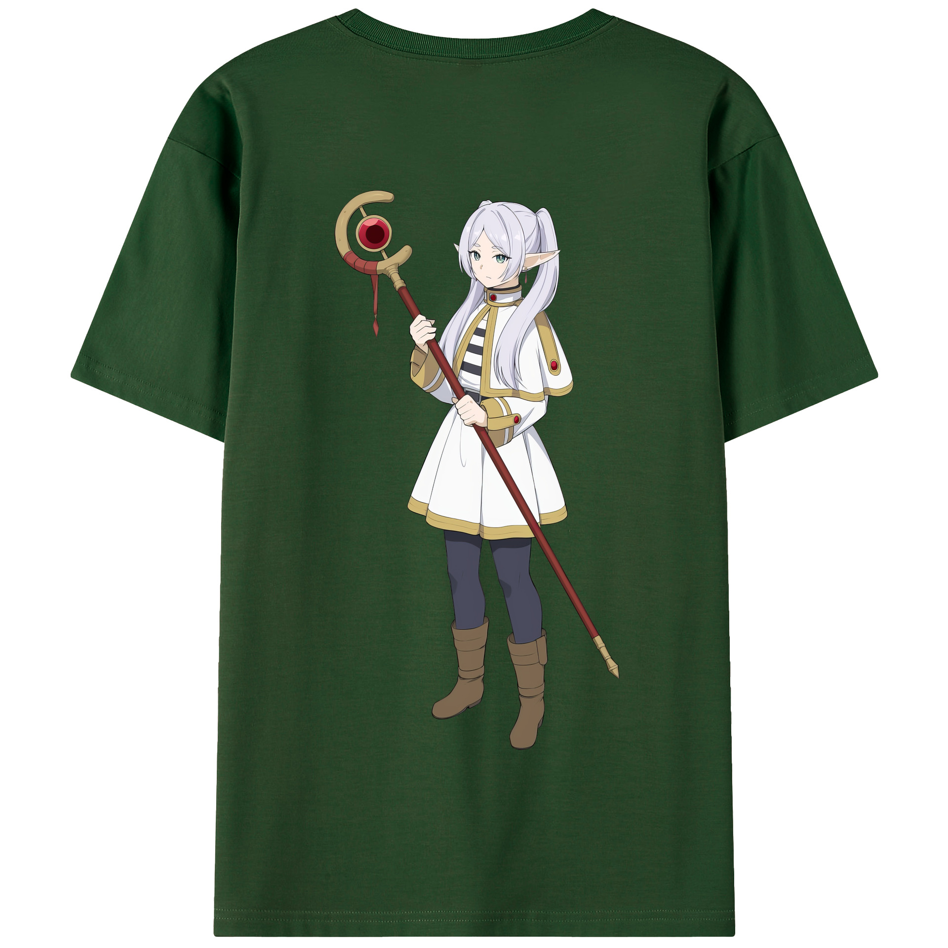 （画像用） 葬送のフリーレン Frieren 綿100％半袖Tシャツ（背面プリント）